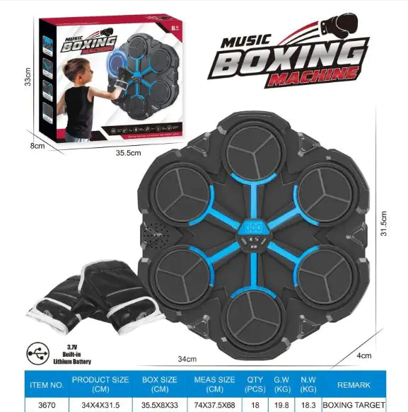 Smart Interactive Boxing Target with Bluetooth Music & LED Reaction Lights – Home Fitness Trainer