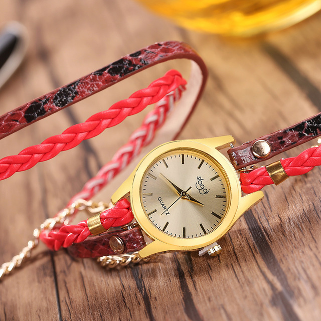 Ladies Wrap Bracelet Watch — Woven Strap, 7 Colors