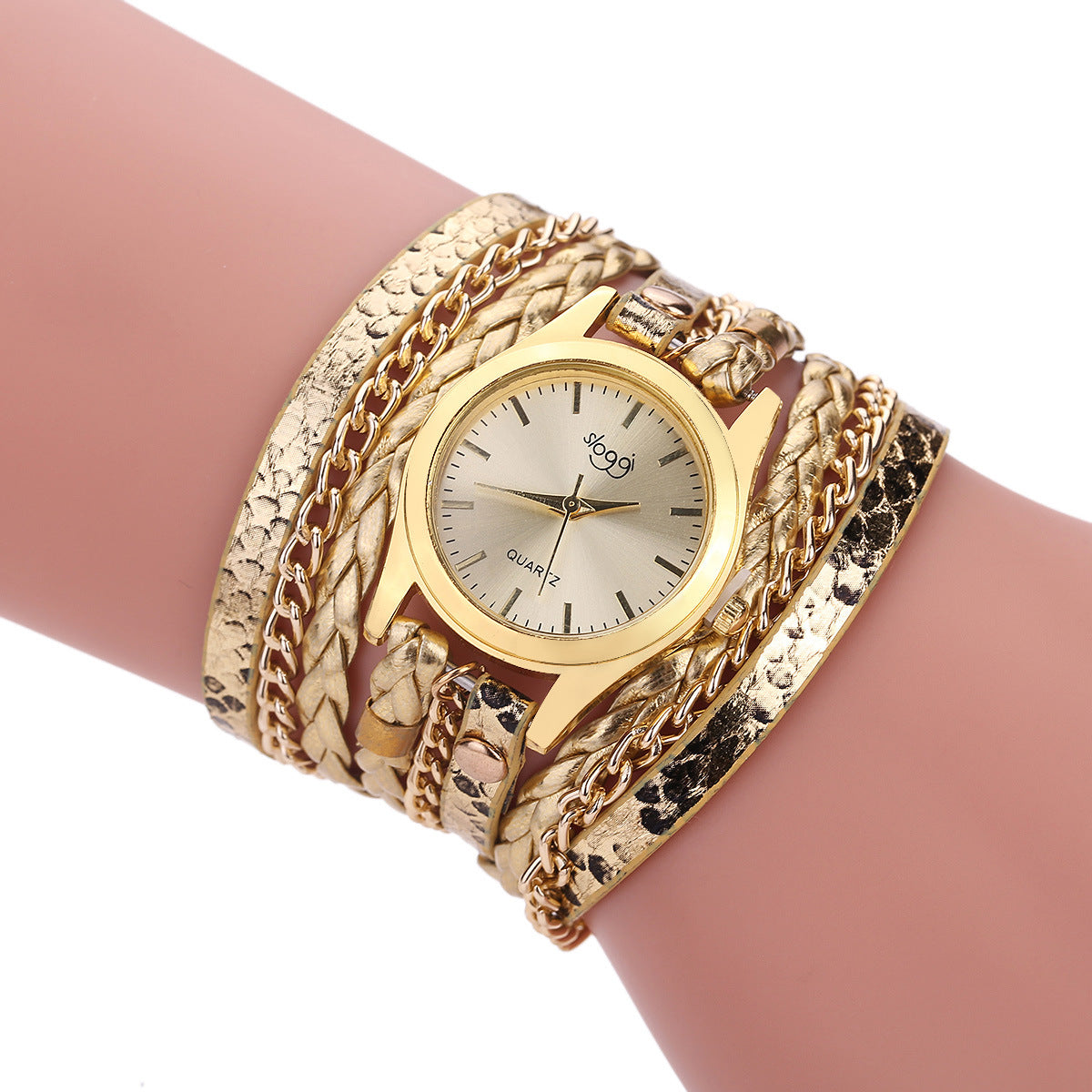 Ladies Wrap Bracelet Watch — Woven Strap, 7 Colors