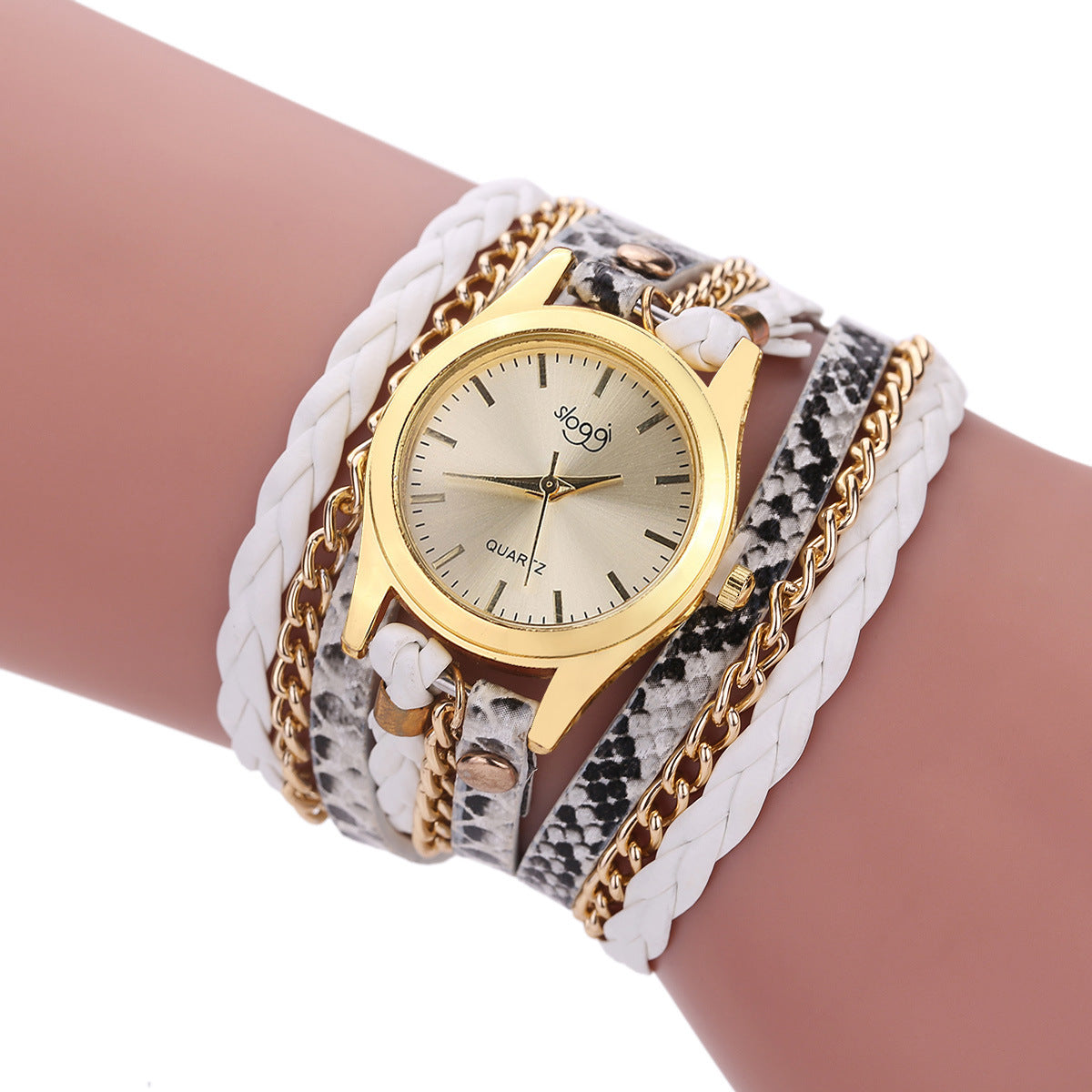 Ladies Wrap Bracelet Watch — Woven Strap, 7 Colors