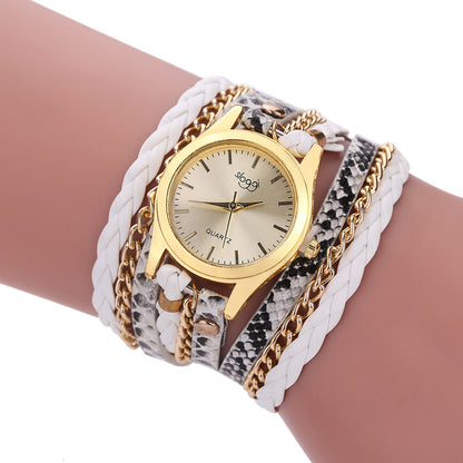 Ladies Wrap Bracelet Watch — Woven Strap, 7 Colors