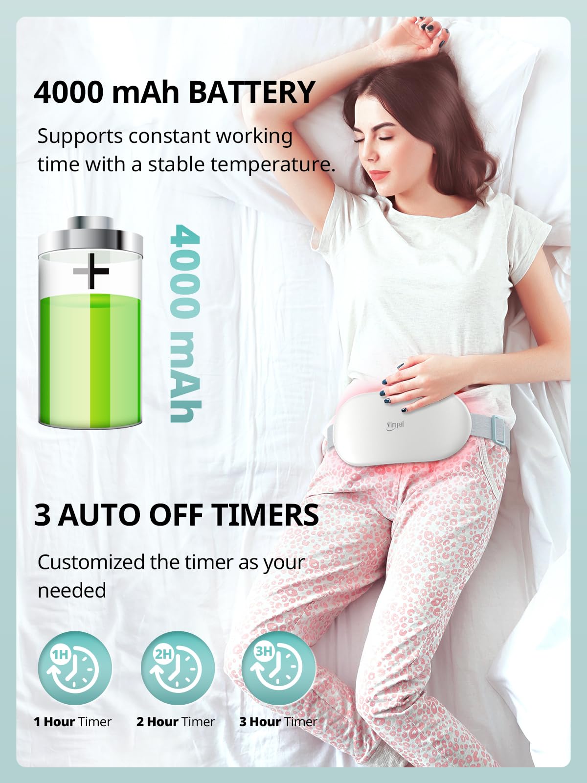 Rechargeable Electric Heating Belt for Period Pain & Cramps – Back & Belly Massager