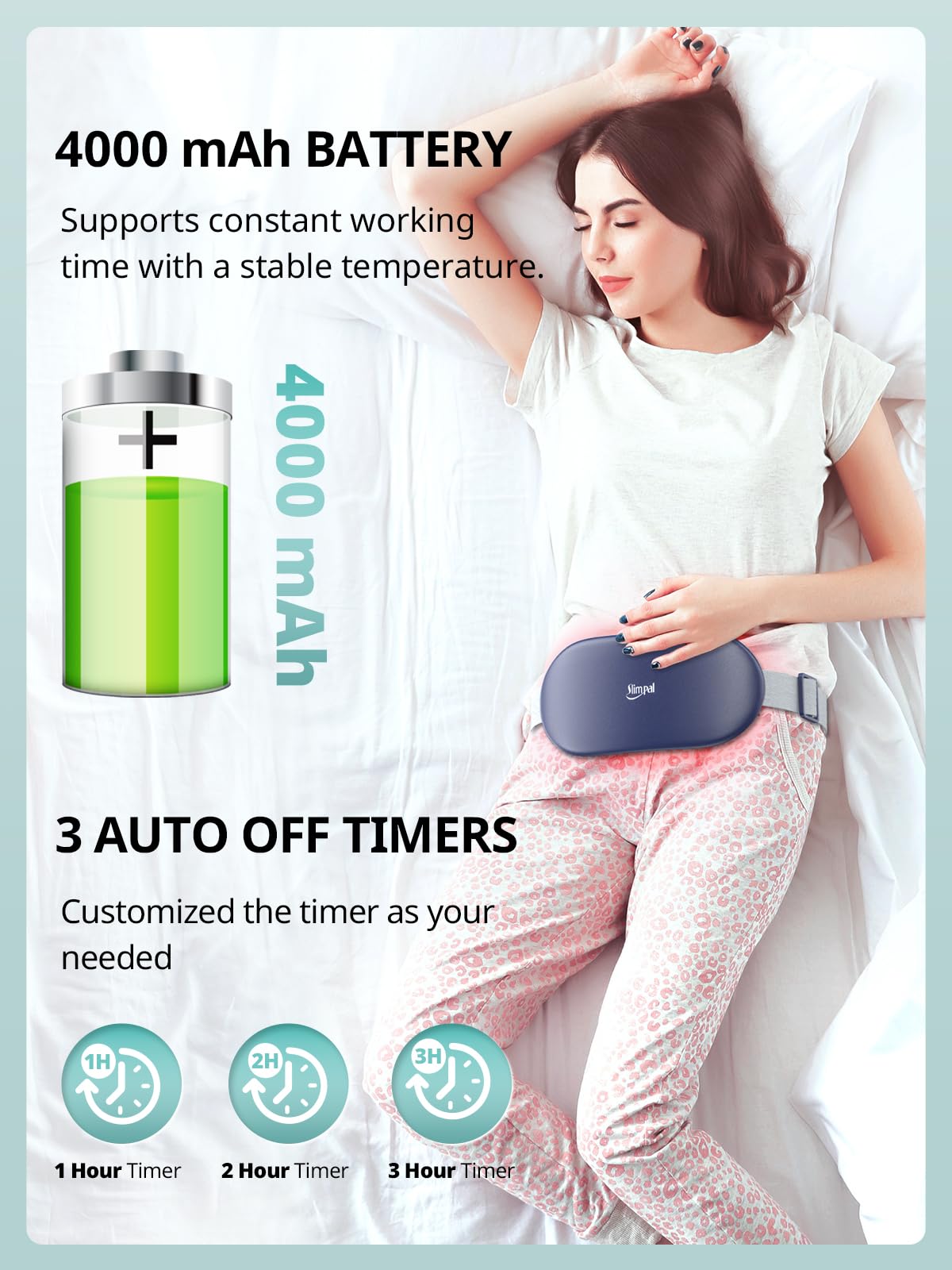 Rechargeable Electric Heating Belt for Period Pain & Cramps – Back & Belly Massager