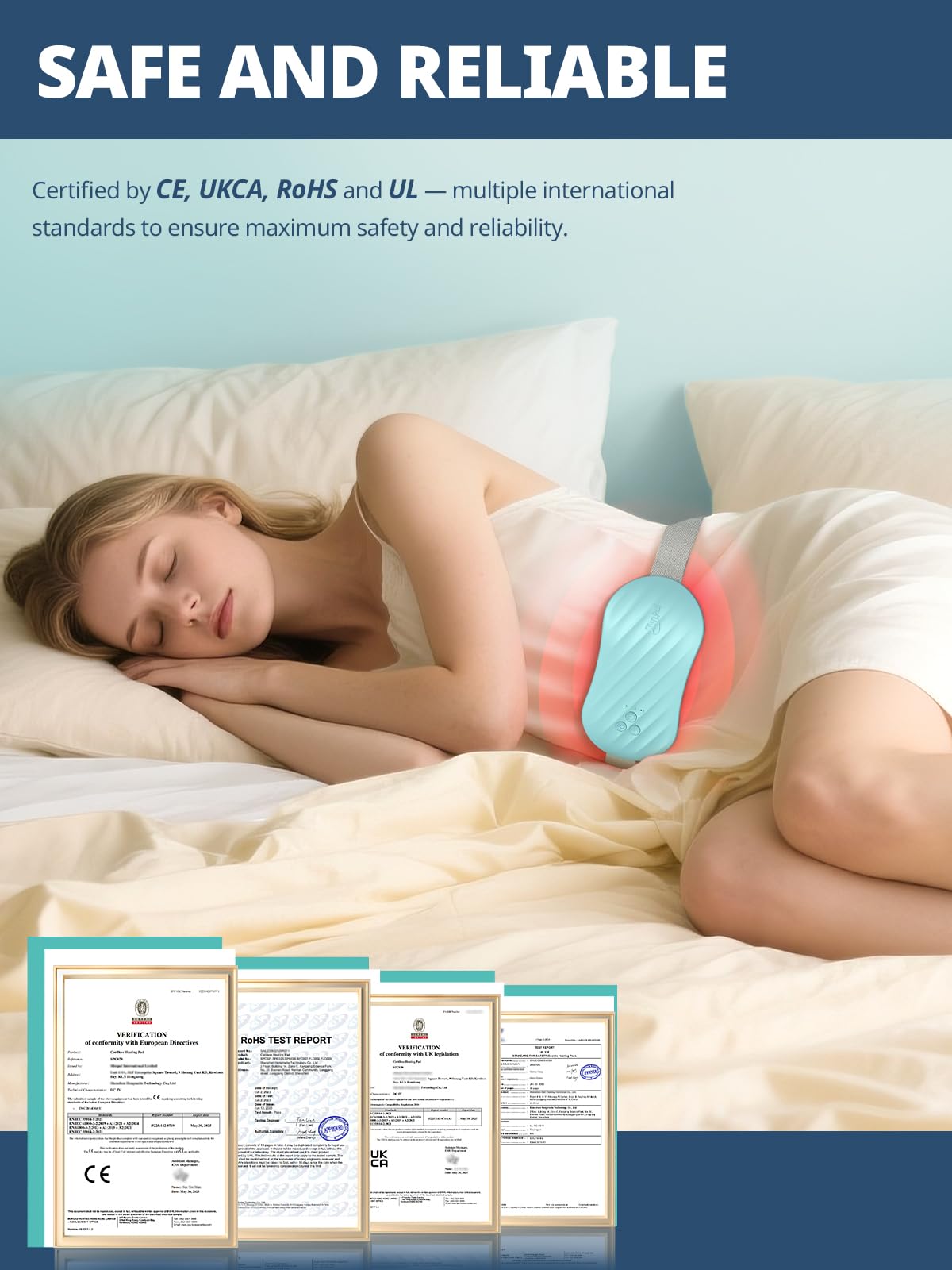 Rechargeable Electric Heating Belt for Period Pain & Cramps – Back & Belly Massager