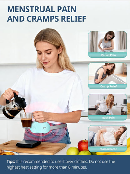 Rechargeable Electric Heating Belt for Period Pain & Cramps – Back & Belly Massager