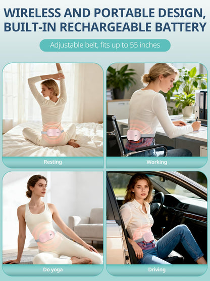 Rechargeable Electric Heating Belt for Period Pain & Cramps – Back & Belly Massager
