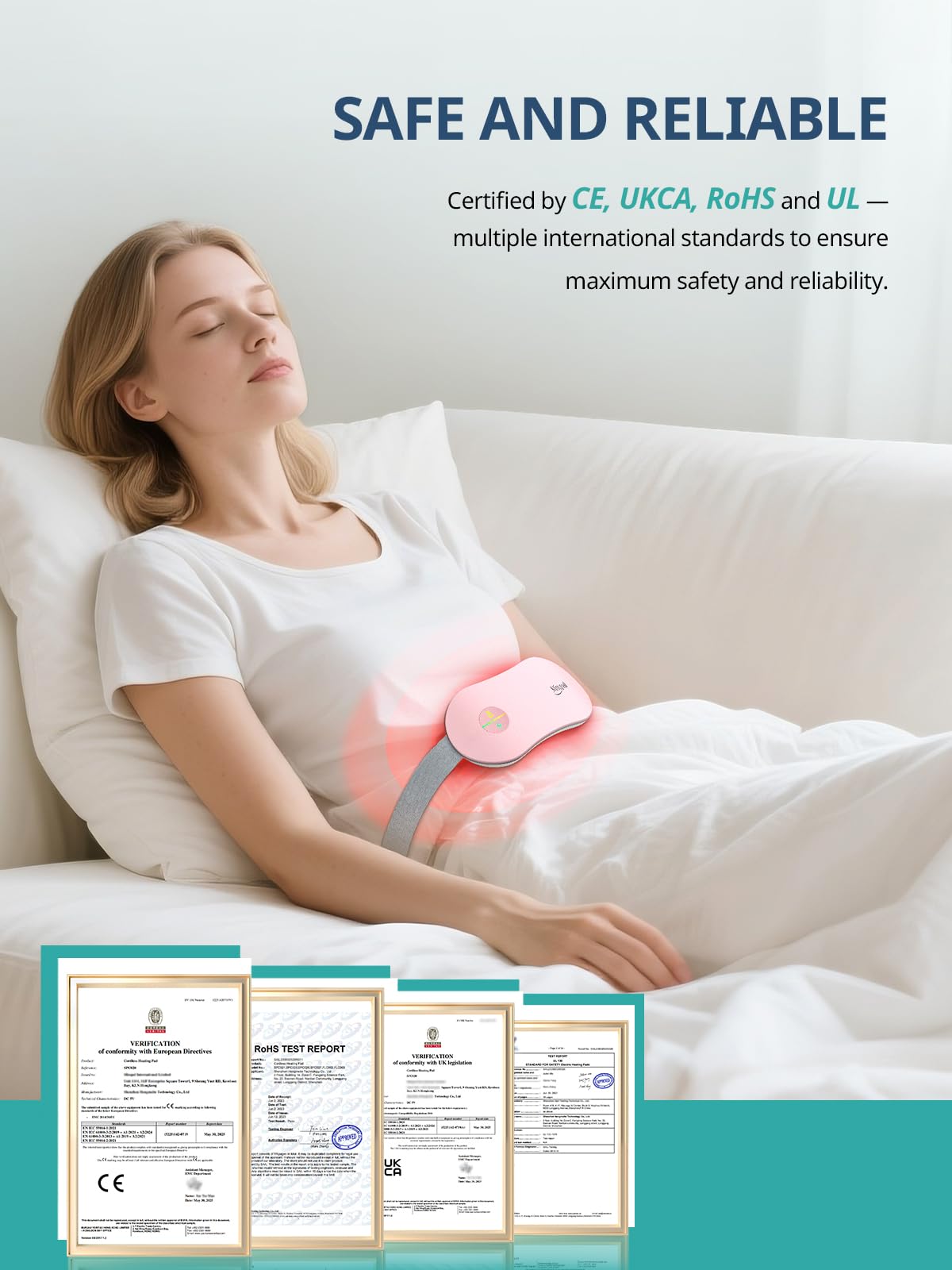 Rechargeable Electric Heating Belt for Period Pain & Cramps – Back & Belly Massager