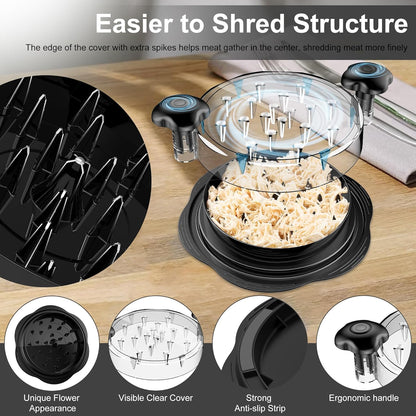 Large Chicken Breast Shredder Tool - Twist Meat Shredder with Brush