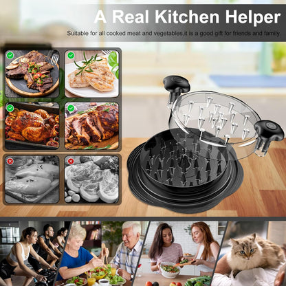 Large Chicken Breast Shredder Tool - Twist Meat Shredder with Brush