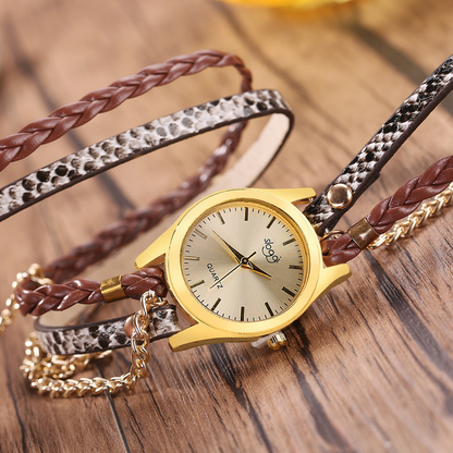 Ladies Wrap Bracelet Watch — Woven Strap, 7 Colors