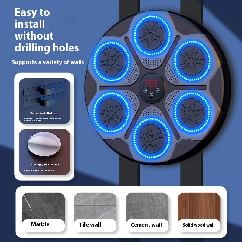 Music Boxing Machine With RGB Lights & Bluetooth