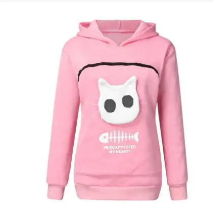 Cat Lovers Hoodie with Animal Ear Pouch Pocket