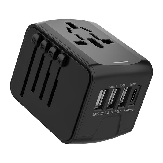 Travel Charger Multi-Function Charging Stand USB With Typec Multi-Country Universal 199t American, European, British And Australian Adapter