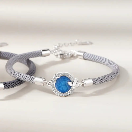Sterling Silver Whale Lovers Bracelets (Pair)