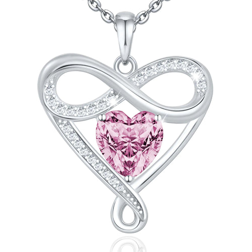 Yuelove 925 Sterling Silver Infinity Love Heart Necklace for Women
