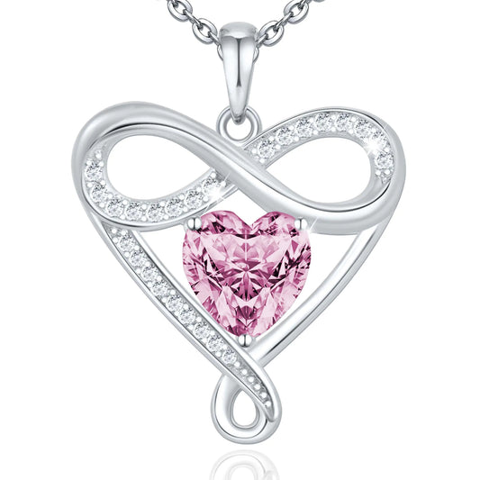 Yuelove 925 Sterling Silver Infinity Love Heart Necklace for Women