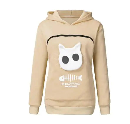 Cat Lovers Hoodie with Animal Ear Pouch Pocket