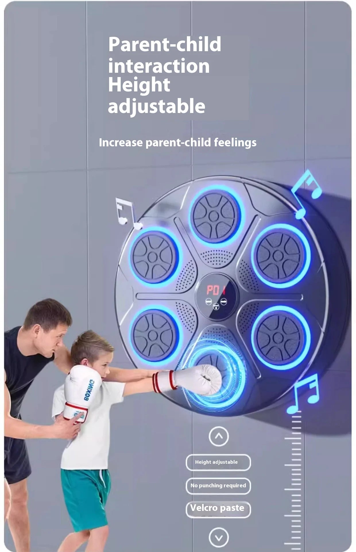 Music Boxing Machine With RGB Lights & Bluetooth