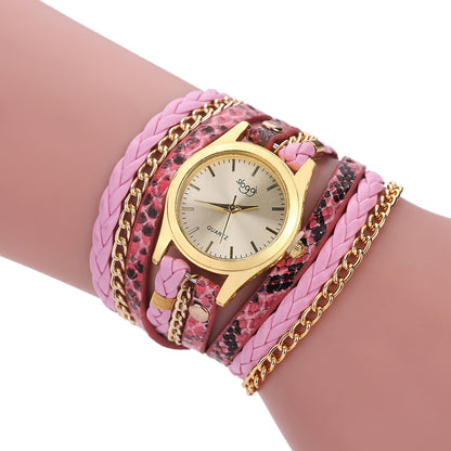 Ladies Wrap Bracelet Watch — Woven Strap, 7 Colors