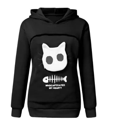 Cat Lovers Hoodie with Animal Ear Pouch Pocket