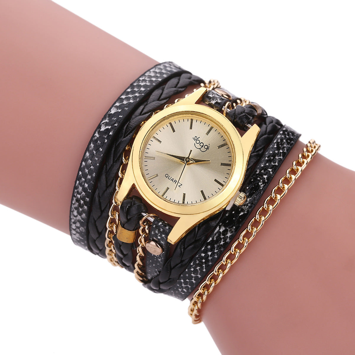 Ladies Wrap Bracelet Watch — Woven Strap, 7 Colors