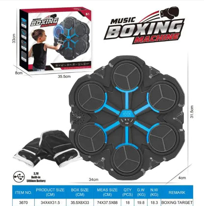 Smart Interactive Boxing Target with Bluetooth Music & LED Reaction Lights – Home Fitness Trainer