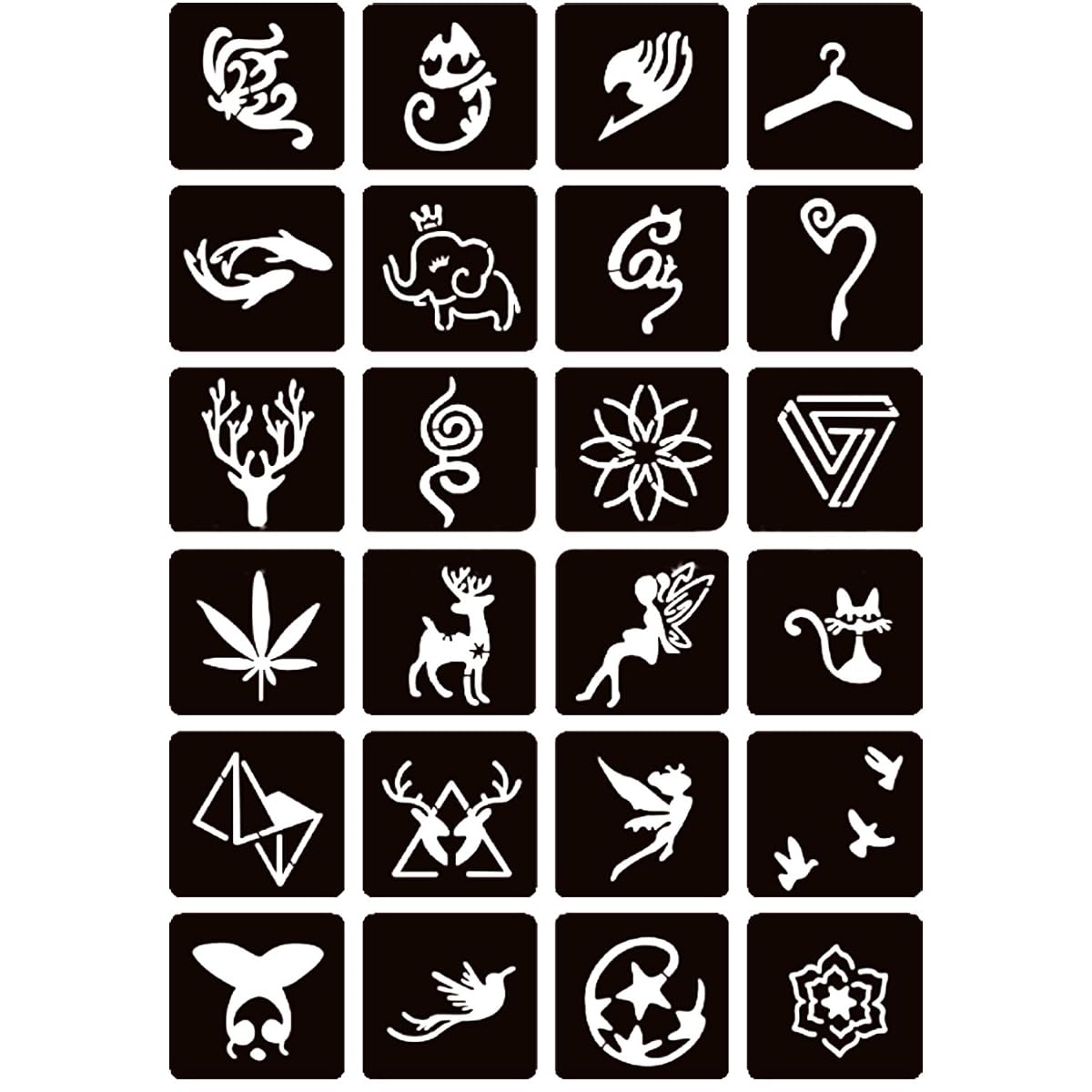 Temporary Henna Tattoo Kit – 3 Cones + 101 Stencils